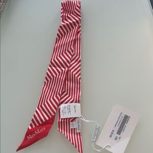 MaxMara Geometric Red and White Scarf
